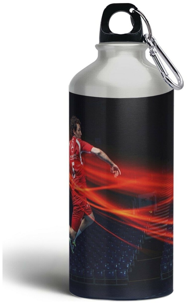 Бутылка спортивная,туристическая фляга, 500мл с карабином гандбол спорт - 83