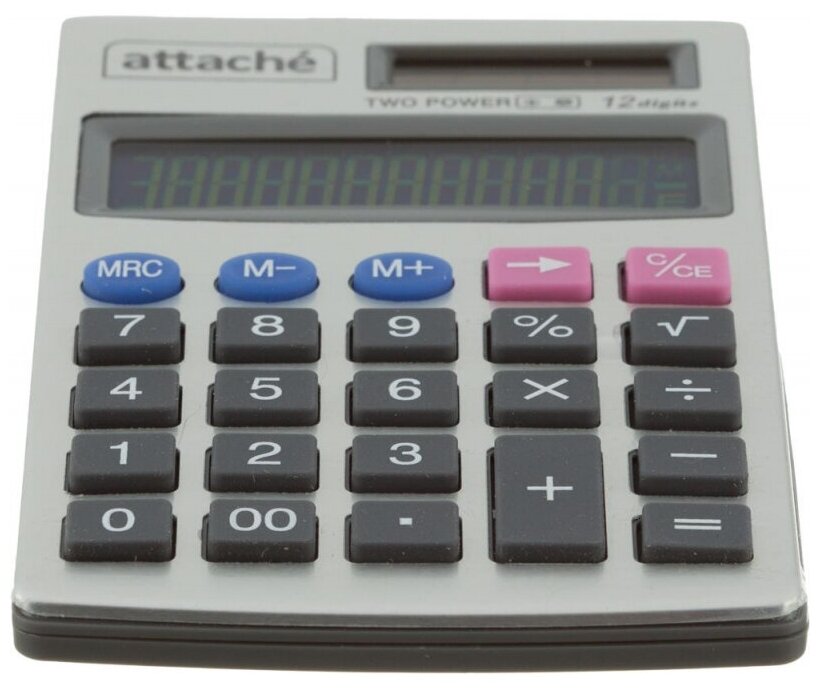 Калькулятор карманный Attache 12-ти разрядный, серебристый