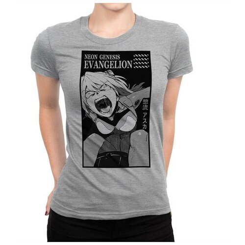 Футболка DreamShirts Аниме Евангелион Аска Лэнгли Сорью / Neon Genesis Evangelion / Женская Белая 3XL