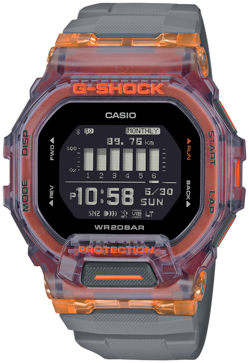 Наручные часы CASIO, серый, оранжевый