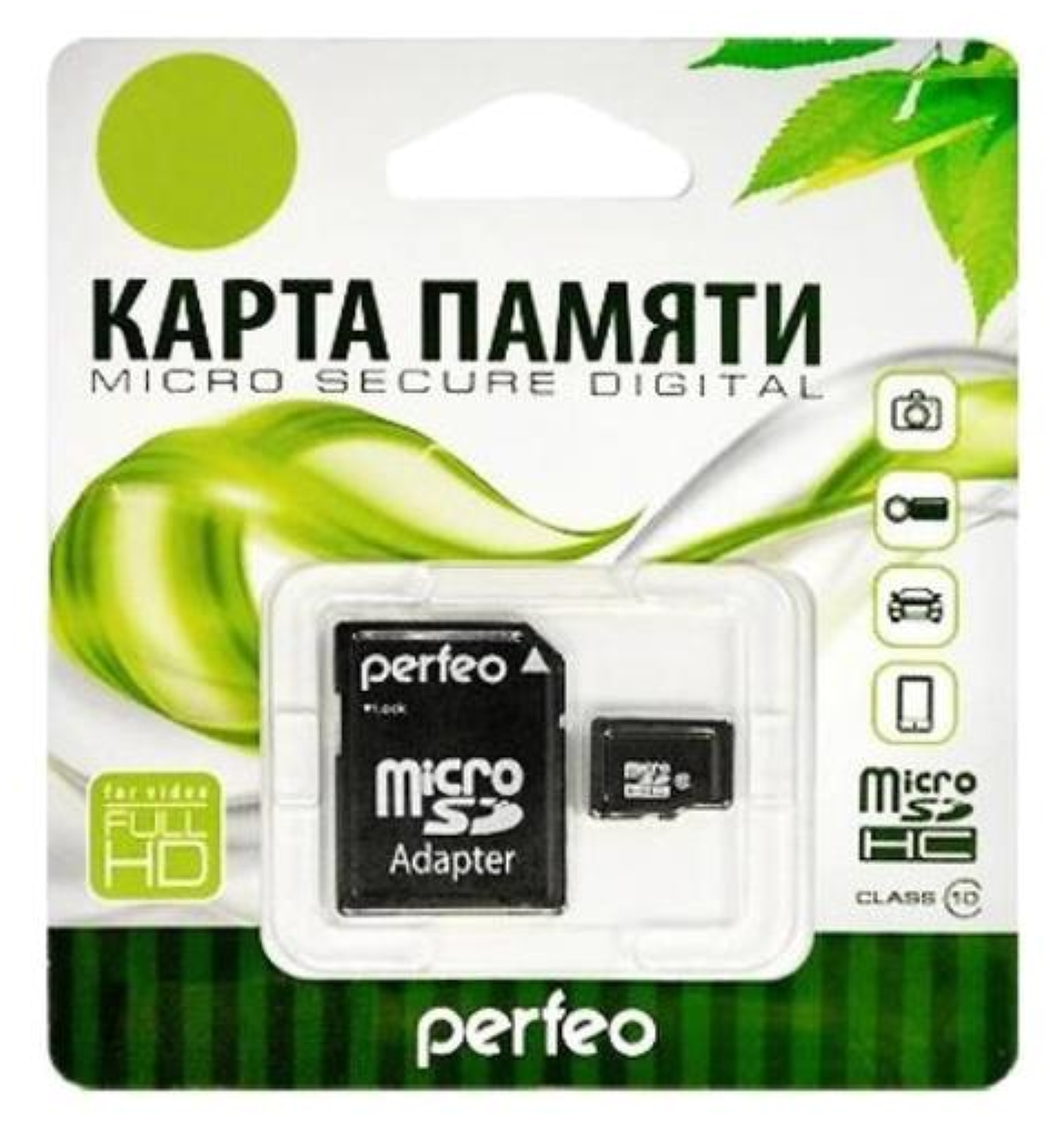 PERFEO 72190 Карта памяти Micro 32GB SDHC Perfeo Class 10 с адаптером