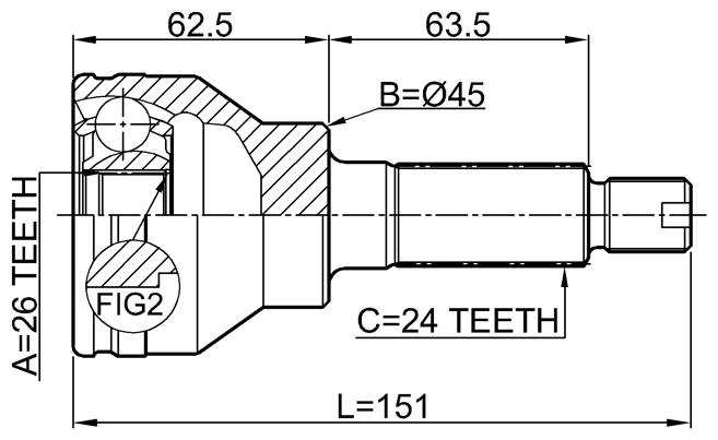 Шрус наружный задний Febest 0710-SX4R