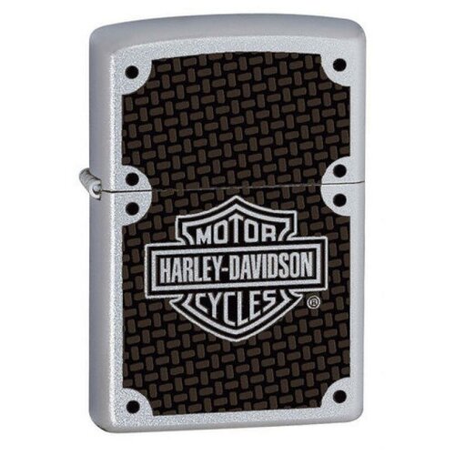 Зажигалка Zippo "Harley-Davidson", латунь с покрытием Satin Chrome™, серебристая, матовая, 36x12x56 мм