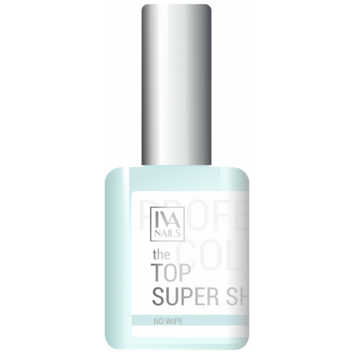 IVA Nails верхнее покрытие Top Super Shine, бесцветный, 15 мл верхнее покрытие для гель лаков iva nails топ для гель лака the top diamond shine