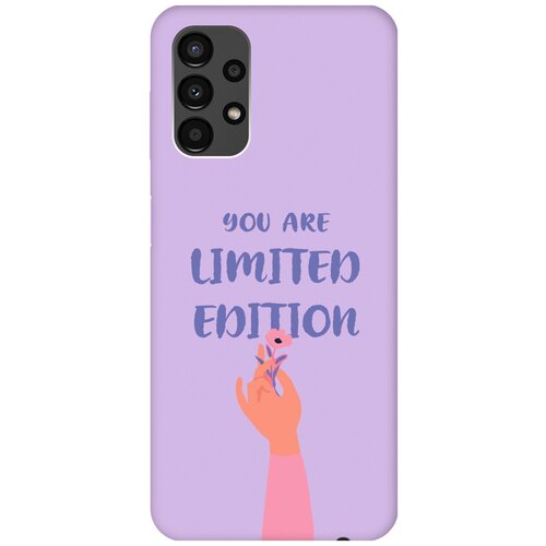 Силиконовый чехол на Samsung Galaxy A13 4G, Самсунг А13 4Г Silky Touch Premium с принтом Limited Edition сиреневый силиконовый чехол на samsung galaxy a13 4g самсунг а13 4г silky touch premium с принтом relax for corgi сиреневый