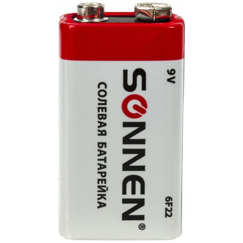 батарейки крона ergolux 6f22 9v солевая bl1 цена за упаковку Батарейка SONNEN, Крона (6R61, 6F22, 1604), солевая, 1 шт, в пленке, 451101 В комплекте: 12шт.