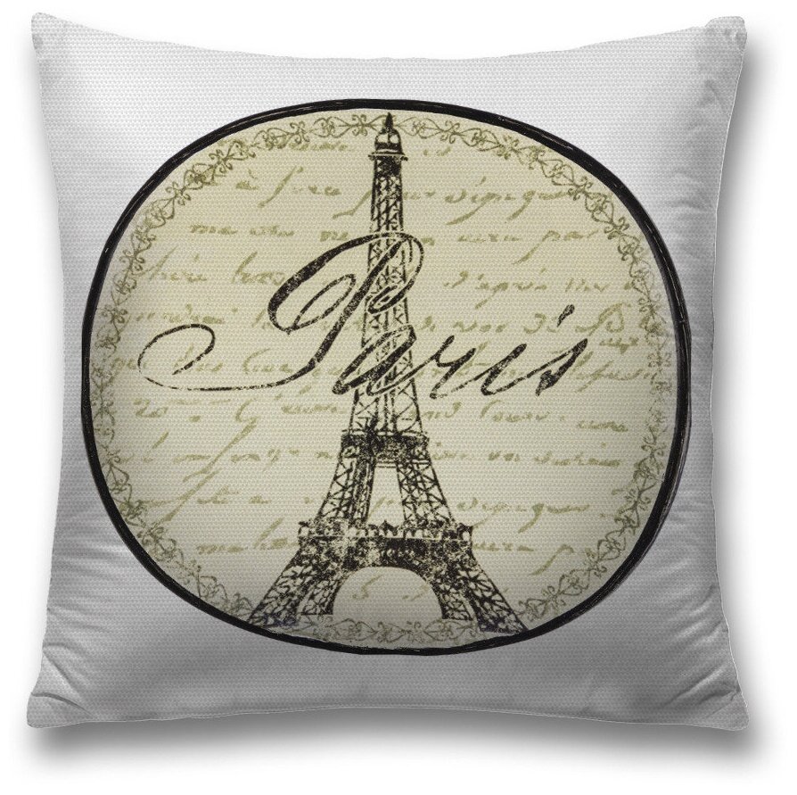 Наволочка декоративная на молнии, чехол на подушку JoyArty "Парижская монета" 45х45 см