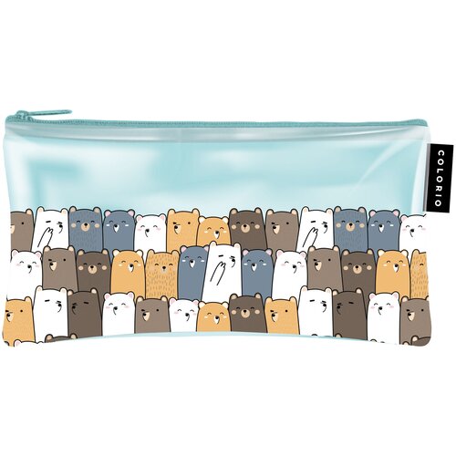 Пенал Colorio COJB-PC1-1039, с одним отделением на молнии, серый, для девочек, 25,5x14x1