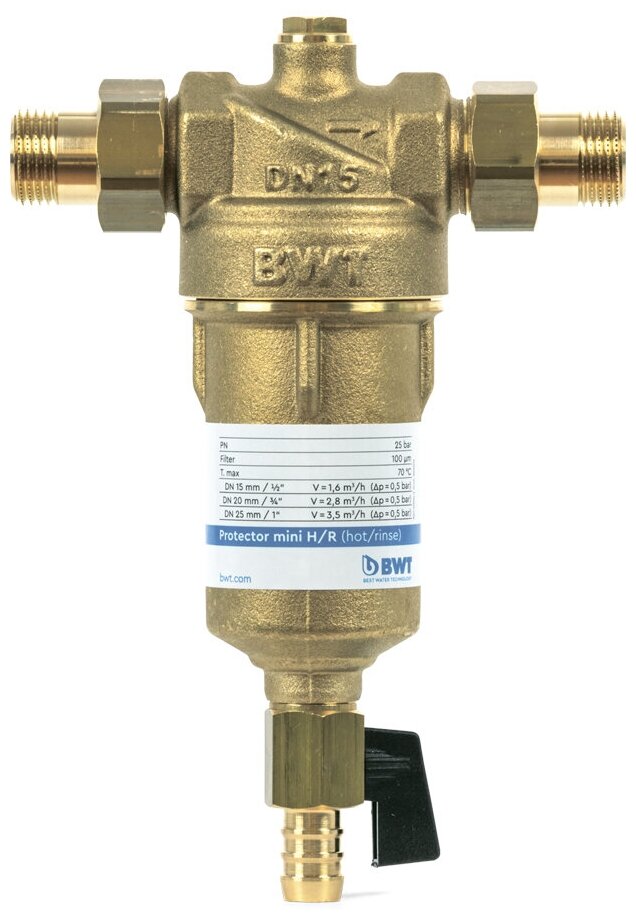 Фильтр механической очистки горячей воды BWT Protector mini H/R 1/2", 810506