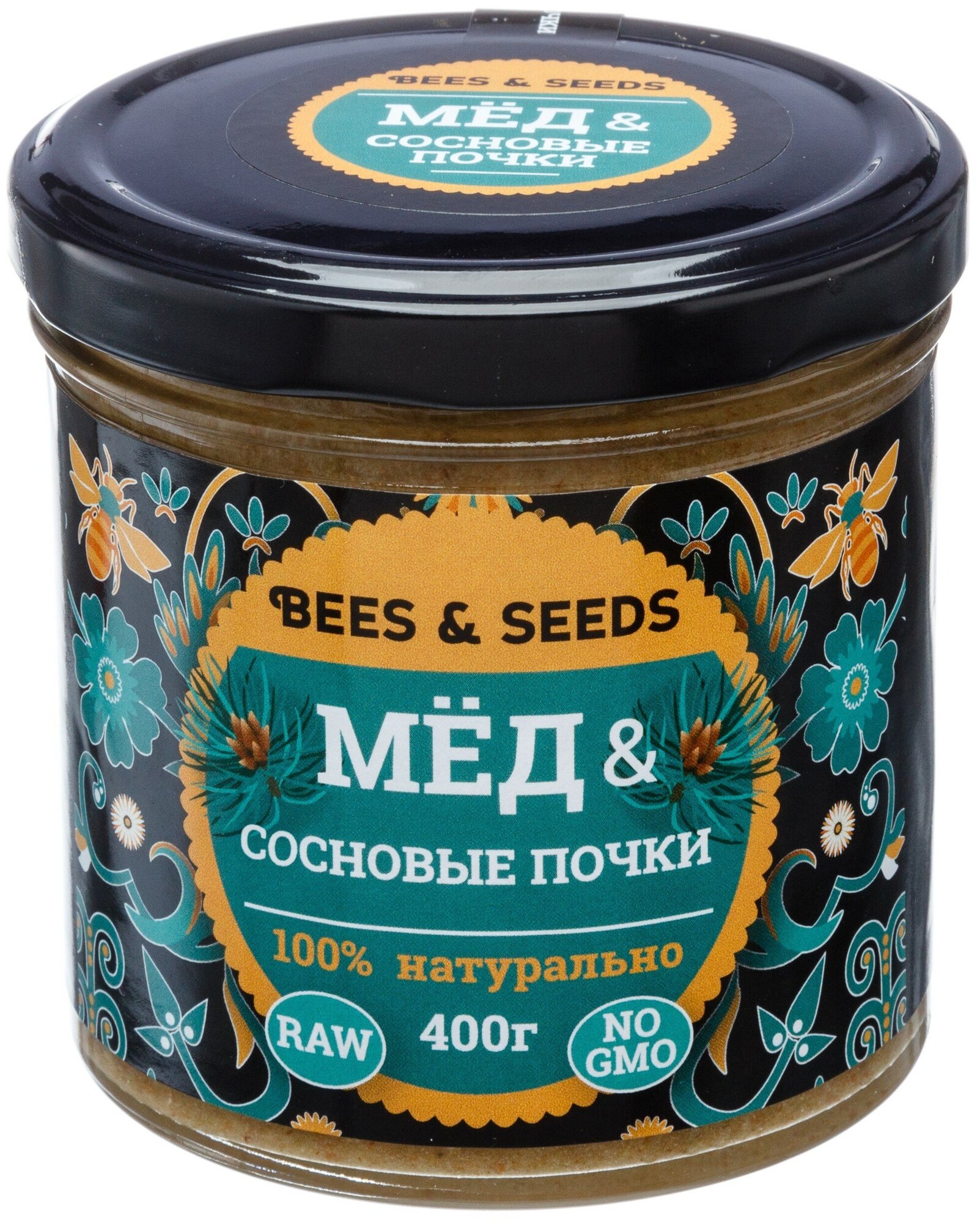 Медовый урбеч Bees & Seeds. Натуральный продукт с мёдом и сосновыми почками, 400 г