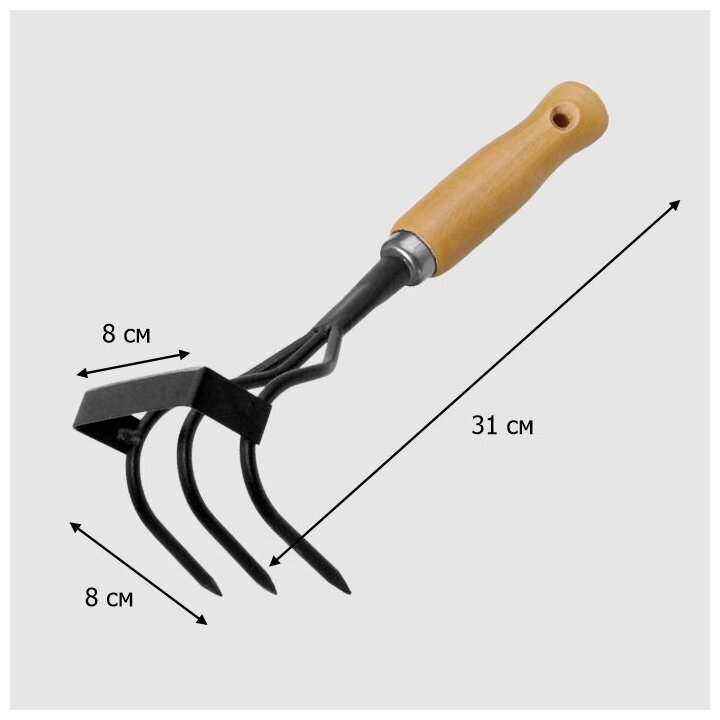 Рыхлитель плоскорез комбинированный с деревянной ручкой `урожайная сотка` Эксперт - фотография № 2