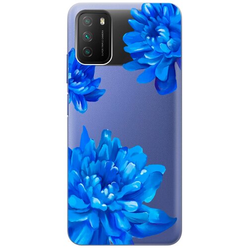 Силиконовый чехол на Xiaomi Redmi 9T, Poco M3, Сяоми Поко М3, Сяоми Редми 9Т с 3D принтом Amazing Asters прозрачный чехол книжка на xiaomi redmi 7 сяоми редми 7 с 3d принтом amazing asters золотистый