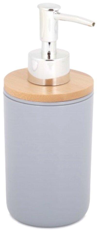 Дозатор для жидкого мыла, Альтернатива, Бамбук, пластик, серый, М8060