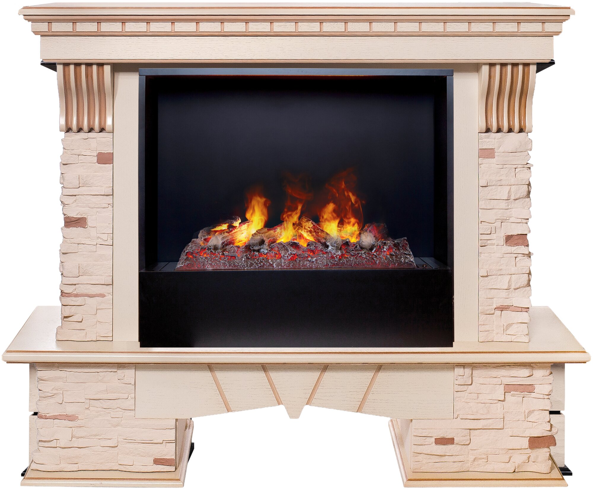 Электрокамин RealFlame Sorento WT с очагом 3D Cassette 630 Black Panel