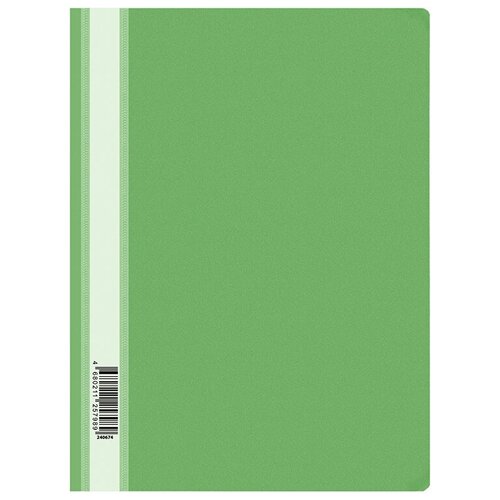 Папка-скоросшиватель пластик. OfficeSpace А4, 120мкм, зеленая с прозр. верхом, 20 штук
