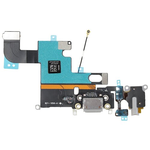 шлейф для apple iphone 6 plus разъем зарядки разъем гарнитуры микрофон белый Шлейф для Apple iPhone 6 на разъем зарядки/разъем гарнитуры/микрофон (серый)