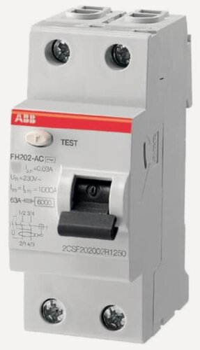 Изображение товара Устройство защитного отключения ABB FH202 AC - 40/0,03 mA, 2P 40A 30mA