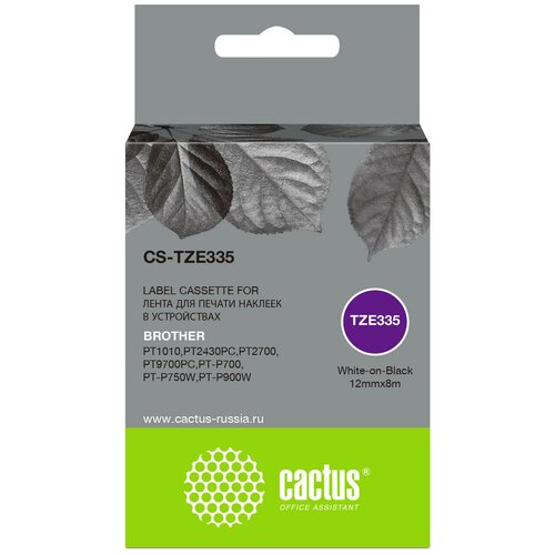 картридж ленточный cactus cs tzefx231 tze fx231 черный для brother 1010 1280 1280vp 2700vp Картридж ленточный Cactus CS-TZE335 белый для Brother 1010/1280/1280VP/2700VP