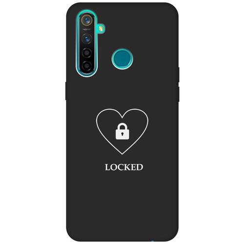 Матовый чехол Locked W для realme 5 Pro / Рилми 5 Про с 3D эффектом черный матовый чехол fck pattern w для realme 5 pro рилми 5 про с 3d эффектом черный