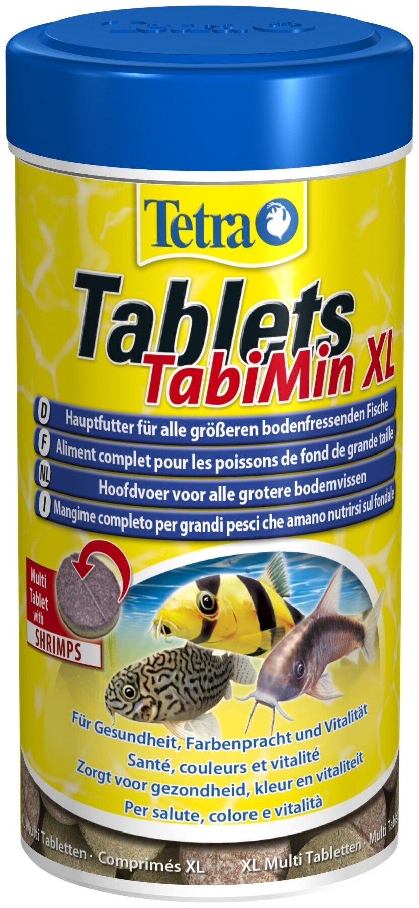 Tetra TabletsTabiMin XL корм для всех видов донных рыб в виде крупных двухцветных таблеток, 133 таб.