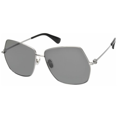 фото Солнцезащитные очки max mara, шестиугольные, оправа: металл, с защитой от уф, для женщин, серебряный