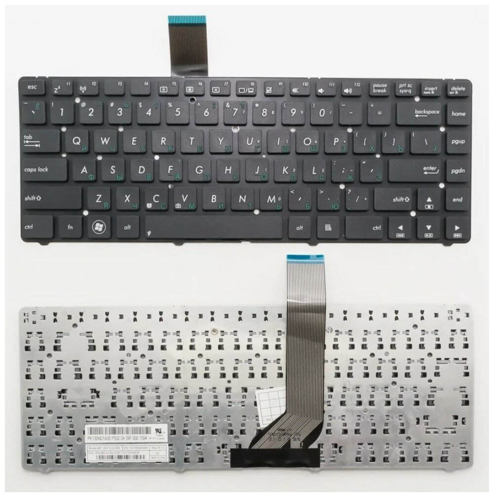 Клавиатура для ноутбука Asus A45VD русская черная без рамки версия 2