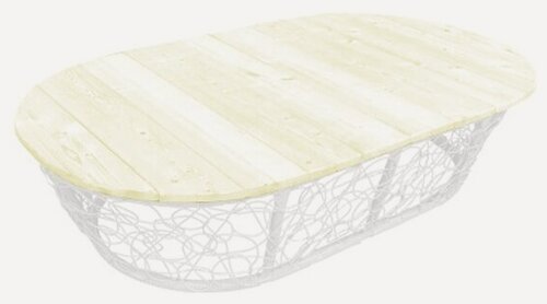 Изображение товара Стол M-group мамасан овальный белый с ротангом