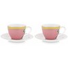 Набор из 2-х чашек для эспрессо с блюдцем Pip Studio La Majorelle Pink, 120 мл, 51.004.107 - изображение