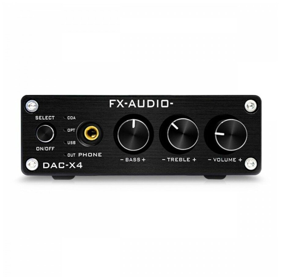 Усилитель для наушников 3.5мм, предусилитель с темброблоком (ЦАП) FX-AUDIO (RUS) DAC X4 Black (OPT,Coax,USB)