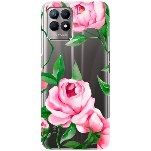 Силиконовый чехол на Realme 8i, Рилми 8 ай с 3D принтом Amazing Peonies прозрачный силиконовый чехол на realme 9 рилми 9 с 3d принтом amazing peonies прозрачный