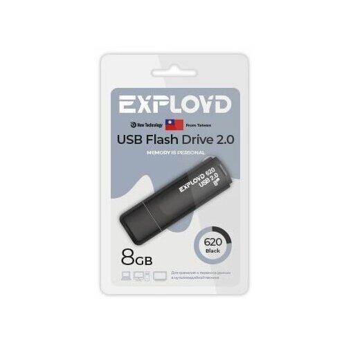 Флешка EXPLOYD EX-8GB-620-Black 8 Гб, черный usb флэш накопитель exployd ex 32gb 620 black