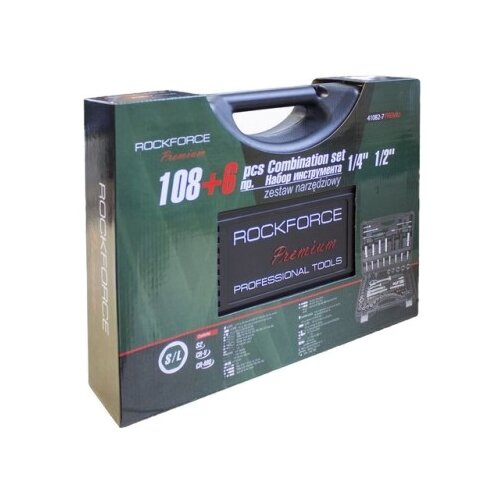 Набор инструментов ROCKFORCE RF-41082-7-PREMIUM, 108 предм., черный rock force rf 41082 5l набор головок торцевых бит и бит головок 1 4 1 2 6 ти гранных 108 предметов rockforce