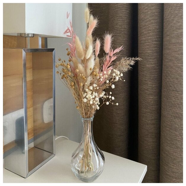 Долговечный букет сухоцветов Стабилизированные цветы Букет для вазы(лагурус, эвкалипт, лен, рожь, пшеница)для декора и интерьера.