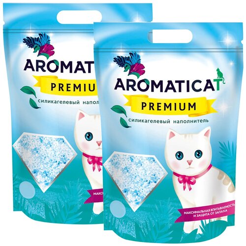 AROMATICAT PREMIUM наполнитель силикагелевый для туалета кошек (10 + 10 л) наполнитель для кошек силикагелевый 7 л ультравпитывающий круглый