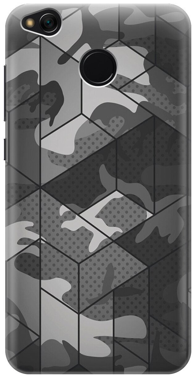 Силиконовый чехол на Xiaomi Redmi 4X, Сяоми Редми 4Х с принтом "Камуфляжная геометрия"