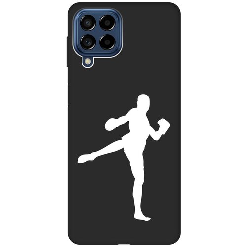 Матовый чехол Kickboxing W для Samsung Galaxy M53 5G / Самсунг М53 5г с 3D эффектом черный матовый чехол football w для samsung galaxy m53 5g самсунг м53 5г с 3d эффектом черный