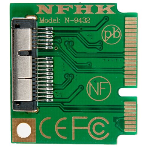 Адаптер-переходник для установки Wi-Fi AirPort/Bluetooth короткий в разъем mini PCIe / NFHK N-9432 адаптер переходник для установки платы wi fi airport bluetooth 6 12 pin в разъем m 2 a e key nfhk n 16ae