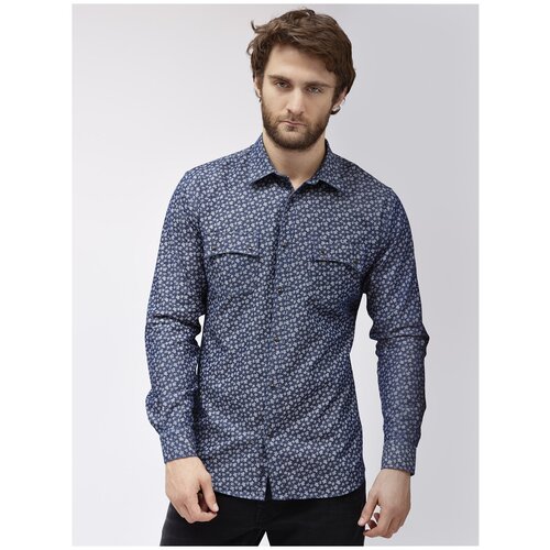 фото Рубашка джинсовая с принтом vilebrequin ru 50-52 / eu 43 / xl