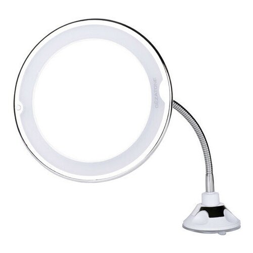 Gezatone, Зеркало косметическое с увеличением 10х, зеркало с подсветкой для макияжа на гибкой штанге и присоске, LM209