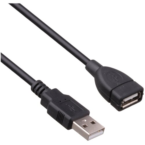 комплект 2 штук удлинитель usb 2 0 exegate ex cc usb2 amaf 3 0 am af 3м Удлинитель USB2.0 Am-Af ExeGate EX-CC-USB2-AMAF-1.8 - кабель 1.8 метра, чёрный