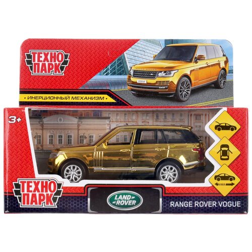 Машина металлическая Range Rover vogue хром, 12 см, цвет золотой открываются двери, инерция машина металлическая технопарк land rover range rover vogue граффити 12 см инерция vogue 12srt sup