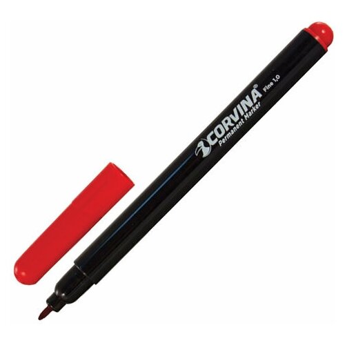 CORVINA Маркер перманентный (нестираемый) corvina, тонкий наконечник 1 мм, красный, италия, 42953/03, 24 шт.