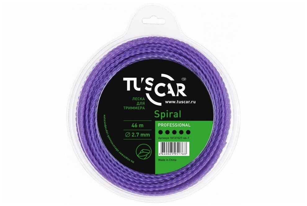 Леска для триммера TUSCAR Spiral Professional, 2.70мм* 46м - фотография № 3