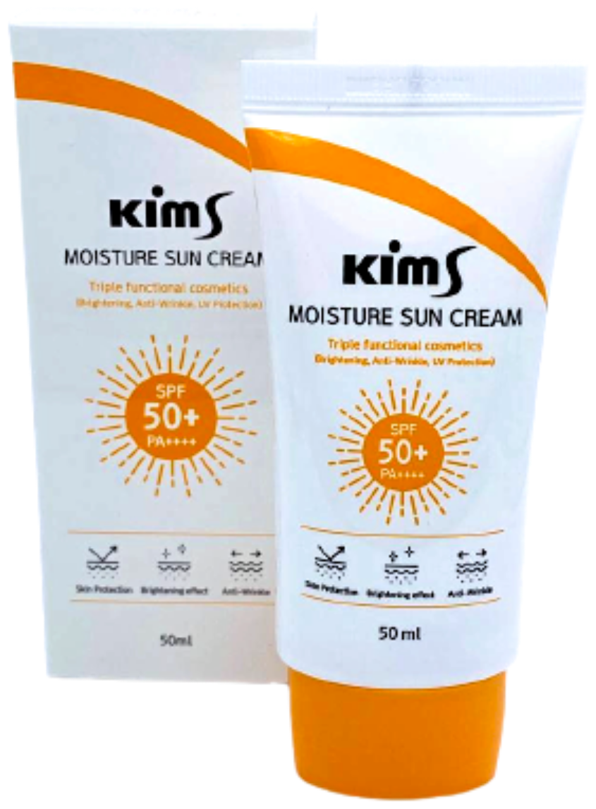 Kims Увлажняющий солнцезащитный крем для лица Kims Moisture Sun Cream SPF 50+ PA++++ Triple Function