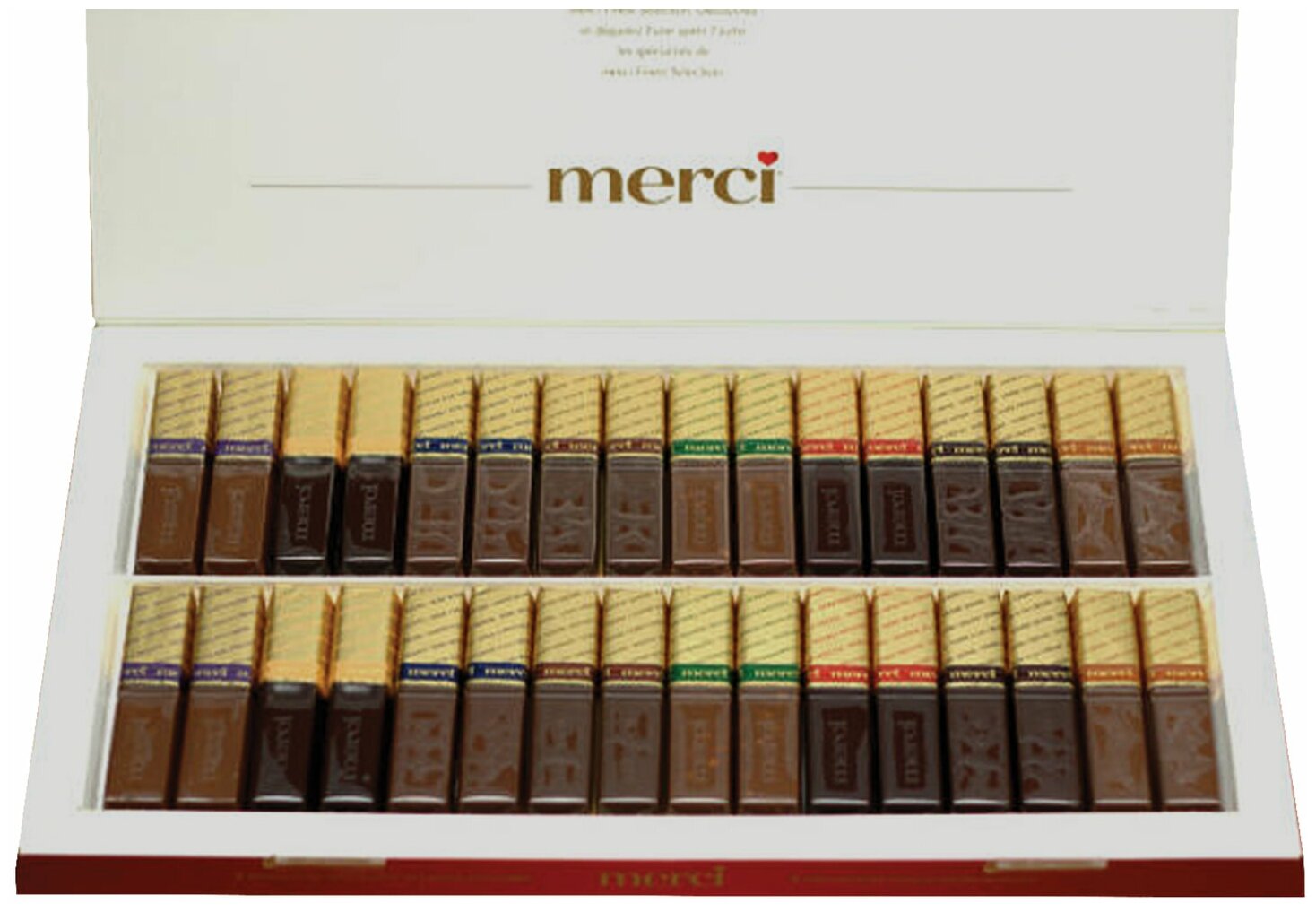 Набор шоколадных конфет Merci, ассорти, 400г, картонная коробка - фотография № 18