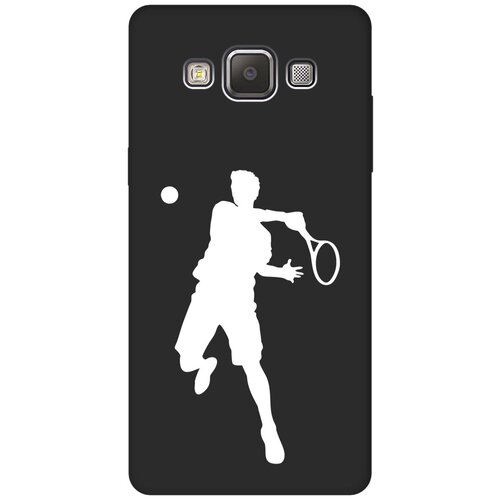 Матовый чехол Tennis W для Samsung Galaxy A5 / Самсунг А5 с 3D эффектом черный матовый чехол basketball w для samsung galaxy a5 самсунг а5 с 3d эффектом черный