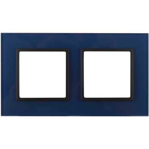ЭРА 14-5102-29 ЭРА Рамка на 2 поста, стекло, Эра Elegance, синий+антр (5/50/1200)