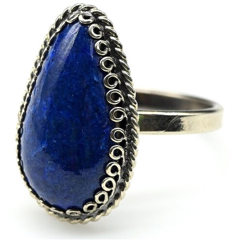 Кольцо Радуга Камня, лазурит, размер 16, синий, белый кольцо радуга камня лазурит размер 16 синий