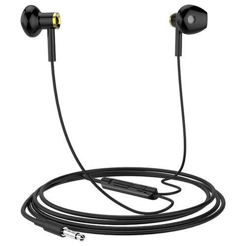 Наушники Hoco M47 проводные вкладыши микрофон 35 мм 12 м черные 120600₽