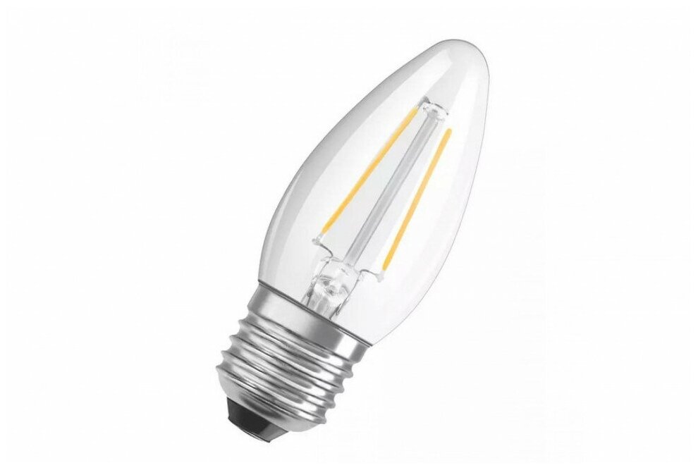 OSRAM Лампа светодиодная филаментная LED STAR CLASSIC B 60 5W/840 5Вт свеча 4000К нейтр. бел. E27 600лм 220-240В прозр. стекл. OSRAM 4058075212428